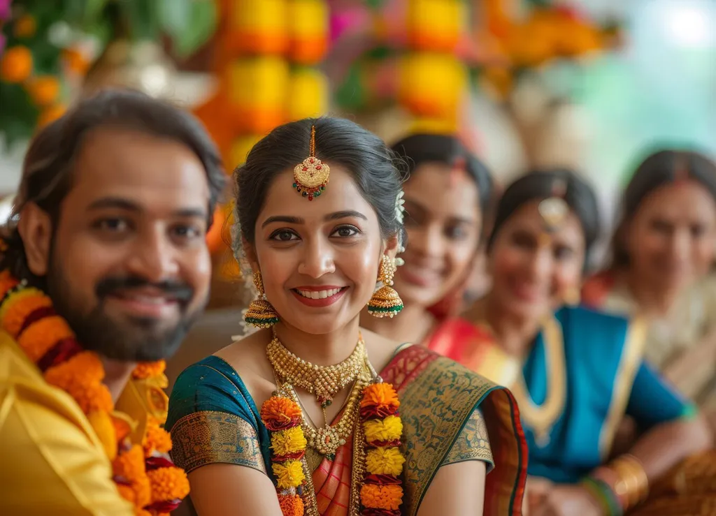 South Indian Bride and Groom During Ceremony